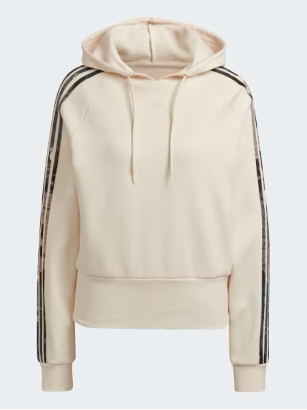 NWT Adidas Floral Cream Hooded Pullover with 3 Stripe